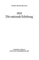 Cover of: 1933, die nationale Erhebung