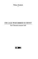 Die Lage war immer so ernst by Walter Henkels