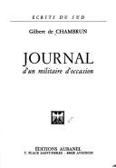 Journal d'un militaire d'occasion by Gilbert de Chambrun