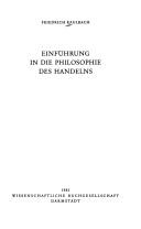 Cover of: Einführung in die Philosophie des Handelns