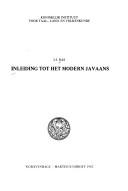 Cover of: Inleiding tot het modern Javaans