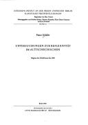 Cover of: Untersuchungen zur Reflexivität im Alttschechischen: Beginn des Schrifttums bis 1350