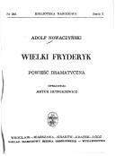 Cover of: Wielki Fryderyk by Adolf Nowaczyński