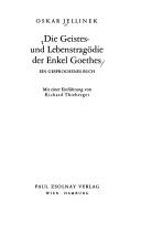 Cover of: Die Geistes- und Lebenstragödie der Enkel Goethes by Oskar Jellinek