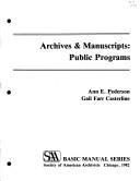 Cover of: Archives & manuscripts: public programs