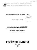 Cover of: Censo demográfico: dados distritais