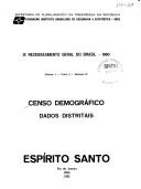 Cover of: Censo Demográfico, dados distritais: Sergipe