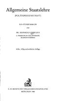 Cover of: Allgemeine Staatslehre: (Politikwissenschaft) : ein Studienbuch