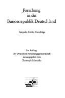 Cover of: Forschung in der Bundesrepublik Deutschland by Schneider, Christoph