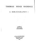 Cover of: Thomas Head Raddall: a bibliography