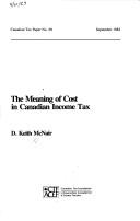 The meaning of cost in Canadian income tax