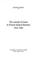 Cover of: The concept of reason in French classical literature, 1635-1690 by Jeanne Haight