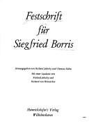 Cover of: Festschrift für Siegfried Borris