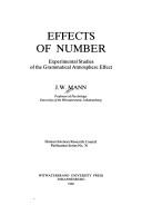 Cover of: Effects of number: experimental studies of the grammatical atmosphere effect