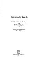 Cover of: Fiction as truth: selected literary writings