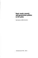 Cover of: Basic needs, poverty, and government policies in Sri Lanka