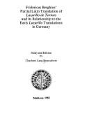 Fridericus Berghius' partial Latin translation of Lazarillo de Tormes and its relationship to the early Lazarillo translations in Germany by Charlotte Lang Brancaforte