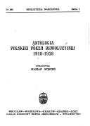 Cover of: Antologia polskiej poezji rewolucyjnej 1918-1939