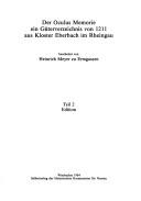 Cover of: Der Oculus Memorie: ein Güterverzeichnis von 1211 aus Kloster Eberbach im Rheingau