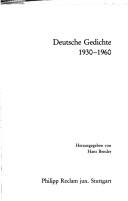 Cover of: Deutsche Gedichte, 1930-1960
