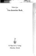 Cover of: Von deutscher Rede by Walter Jens