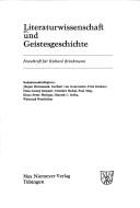 Cover of: Literaturwissenschaft und Geistesgeschichte: Festschrift für Richard Brinkmann