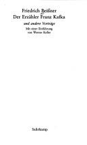 Cover of: Erzähler Franz Kafka und andere Vorträge