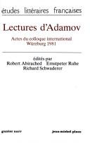 Cover of: Lectures d'Adamov: actes du colloque international, Würzburg 1981