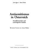 Cover of: Antisemitismus in Österreich: sozialhistorische und soziologische Studien