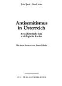 Cover of: Antisemitismus in Österreich by John Bunzl