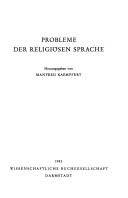 Cover of: Probleme der religiösen Sprache