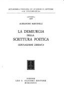 Cover of: La demiurgia della scrittura poetica by Alessandro Martinelli