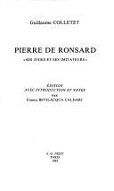 Cover of: Pierre de Ronsard: "ses juges et ses imitateurs"