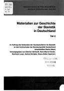 Cover of: Materialien zur Geschichte der Slavistik in Deutschland