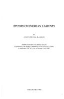 Cover of: Studies in Ingrian laments