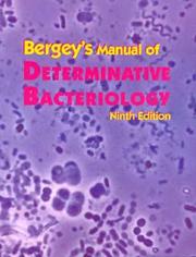 Bergey's manual of determinative bacteriology by Bergey, D. H.