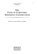 Cover of: The unity of unbounded dependency constructions