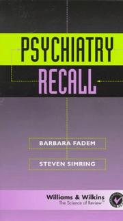 Cover of: Psychiatry recall by Barbara Fadem