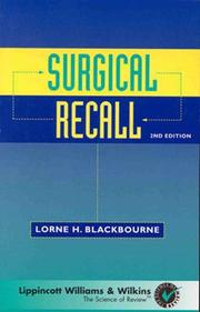 Cover of: Surgical recall by senior editor, Lorne H. Blackbourne.