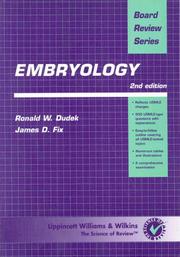 Cover of: Embryology by Ronald W. Dudek