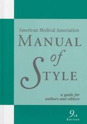 Cover of: American Medical Association manual of style: a guide for authors and editors.