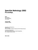 Cover of: Speckle metrology 2003: proceedings : 18-20 June, 2003, Trondheim, Norway
