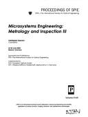 Cover of: Microsystems engineering: metrology and inspection III : 23-25 June, 2003, Munich, Germany