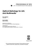 Cover of: Optical metrology for arts and multimedia: 25-26 June, 2003, Munich, Germany