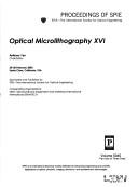 Cover of: Optical microlithography XVI: 25-28 February 2003, Santa Clara, California, USA