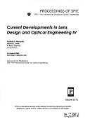 Cover of: Current developments in lens design and optical engineering IV | 