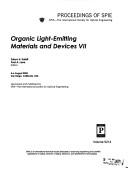 Cover of: Organic light-emitting materials and devices VII by Zakya H. Kafafi, Paul A. Lane, chairs/editors ; sponsored ... by SPIE--the International Society for Optical Engineering.
