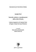 Cover of: Istoriche notizie e considerazioni della città di Imola: lettera responsiva di Antonio Ferri al signor abate Giovanni Pastrizio