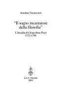 Cover of: "Il sogno incantatore della filosofia": l'Arcadia di Gioacchino Pizzi, 1772-1790