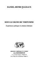 Cover of: Sous le signe de Vertumne: expérience poétique et création littéraire